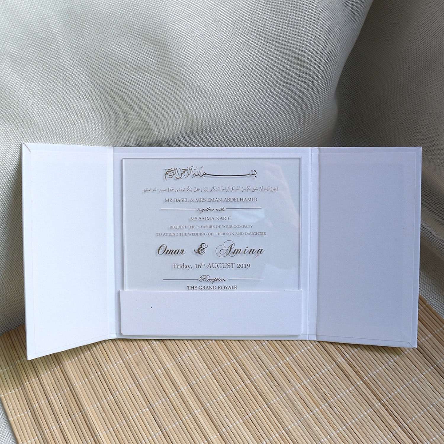 Foiling Invitation Card Transparent Acrylic Invitation Square Wedding Invitation